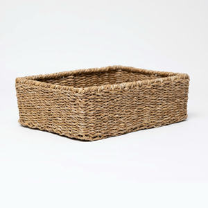 Handwoven Natural Seagrass <b>Rectangular</b> <b>Basket</b> Storage Organizer for Home Decor - Product Image 5