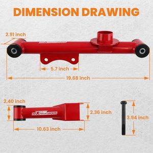 Upper and Lower Tubular Control Arms Kit for 79-04 for Ford Mustang Mercury Cobras C33713374 Rear - Product Image 4