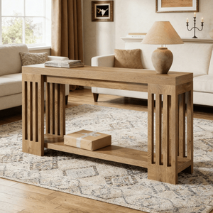 Consolle Lunga Moderna di Lusso in Legno Massello per Ingresso, Appartamento, Hotel o Soggiorno - Arredamento Contemporaneo per la Casa - Product Image 1