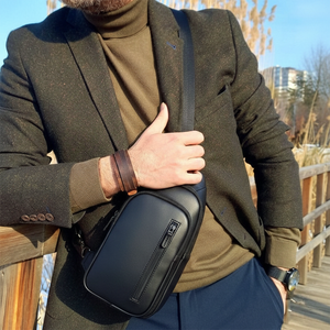 กระเป๋าคาดอกแฟชั่นคุณภาพสูง กระเป๋าสะพายข้างดีไซน์เนอร์ กระเป๋าหนังผู้ชายสะพายไหล่แบบครอสบอดี้ มีจำหน่าย - Product Image 5