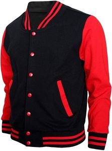 เสื้อแจ็คเก็ตวาร์ซิตี้ผู้ชาย สีเขียวขาว ตัดต่อแบบ Letterman กันลม ระบายอากาศได้ดี ทรงปกติ สกรีนโลโก้ได้ ใส่ได้ในฤดูหนาว - Product Image 5