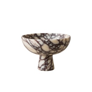 Cuenco de mármol rosa hecho a mano con pedestal, frutero de piedra natural con base, centro de mesa decorativo para el hogar - Product Image 4