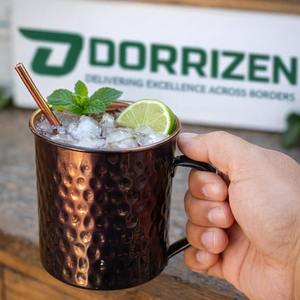 Mug à Moscow Mule en cuivre massif fait main, 16 oz, finition martelée antique, idéal pour les cocktails, la bière, les cadeaux, les fêtes, le bar à domicile - Product Image 6