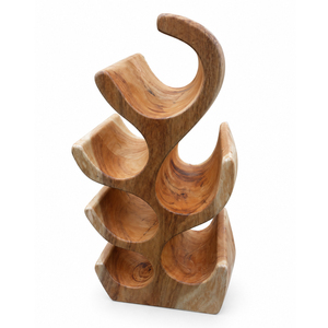 Modern Organic Design Space-Saving Premium Suar Wood Wholesale Tree Shape Wine <b>Bottle</b> <b>Rack</b> Decorative <b>Storage</b> Stand Bar Cafe Use - Product Image 1