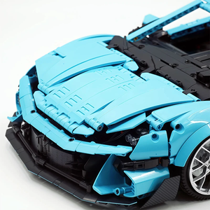 1:8 Super Sports Car <b>Building</b> Block Set 3601PCS Technical Racing Car <b>Model</b> Compatible With Lego Bricks Blue Hypercar - Product Image 5