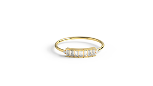Luxury 18K Gold Baguette Diamond <b>Ring</b> Band Channel Bar Set Cluster Dainty <b>Stacking</b> Wedding <b>Ring</b> Fine Jewelry Gift for Women - Product Image 1
