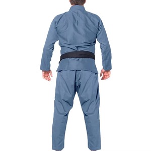 BJJ <b>Kimono</b> Uniform 100% Cotton Adult <b>Men</b> Regular Fit Plain Dyed Blue Durable In-Stock - Product Image 3