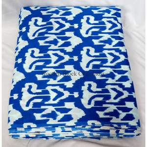 ผ้าฝ้ายทวิลพิมพ์ลายอิคัตสไตล์อินเดีย สำหรับงานตกแต่งบ้าน กระเป๋า งานฝีมือ (สำหรับเด็กผู้หญิง) เป็นมิตรกับสิ่งแวดล้อมและกันแสงได้ - Product Image 3