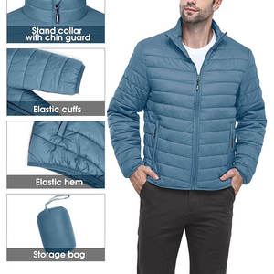 Wholesale Factory Made Waterproof Spring Knitted Vintage Style <b>Men's</b> Puffer <b>Jacket</b> Full Zipper Custom Logo Street Wear - Product Image 5