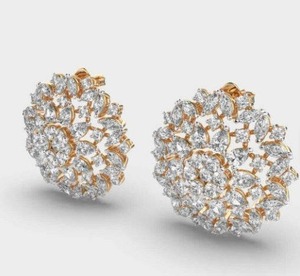 Boucles d'oreilles de luxe en diamants de laboratoire 376 carats, certifiées IGI, bijoux fins en or massif 14 carats, fournisseur de boucles d'oreilles de mariée - Product Image 6