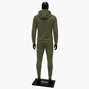 Conjunto Deportivo Premium para Hombre, Color Oliva, Cierre Completo, Estilo Casual, Corte Regular, Algodón de Peso Medio, Ropa de Otoño, Estilo Urbano Informal - Product Image 2