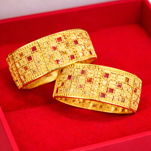 Juego de Joyería Clásica Unisex Chapada en Oro de 24 Quilates y Rodio, Incluye Brazalete de Plata para Aniversario, para Bulgaria, Turquía, Alemania - Product Image 4