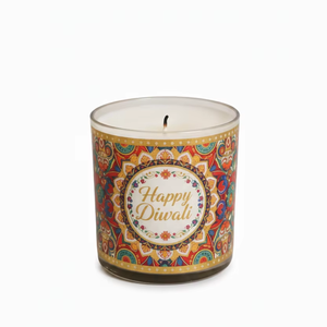 Vela Aromática Decorativa Festiva en Frasco de Vidrio Ecológico con Cera de Soya y Arte Mandala para Diwali, Navidad y Año Nuevo - Product Image 3