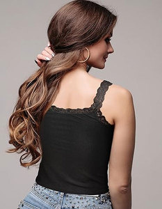 Camisola de Tirantes de Satén Transpirable de Diseño Superior para Mujer, Camiseta Interior Acanalada Informal - Product Image 6