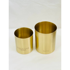Wholesale Brushed Gold Metal <b>Candle</b> Jar With Customized Logo for High-End Home Decor and Event <b>Gifting</b> Metal <b>Candle</b> Containers - Product Image 3