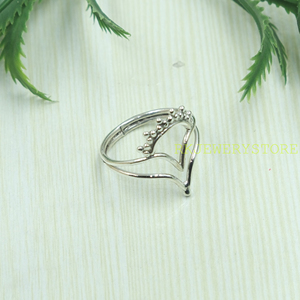 Anillo Abierto Minimalista de Plata de Ley 925, Hecho a Mano, Ajustable, Diseño Abstracto Geométrico de Ondas y Puntos, Joyería Moderna para Mujer, Unisex - Product Image 5