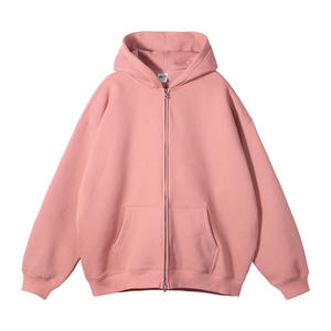 Outdoor Hiking Heavyweight <b>Fleece</b> Zipper Hoodie-Custom Puff Print Logo 350gsm Plus Size <b>Men's</b> Pullover - Product Image 2