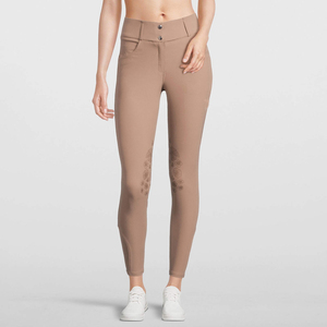 Pantalones de equitación para mujer con agarre de silicona, leggings de cintura alta elásticos, transpirables y de ajuste activo - Product Image 1