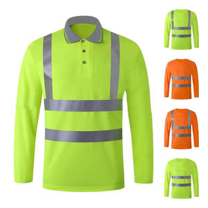 เสื้อยืดสะท้อนแสงแบบมีกระเป๋า แขนยาว สีเหลือง สำหรับงานก่อสร้าง ผู้ชาย รุ่นทันสมัย ระบายเหงื่อได้ดี - Product Image 1
