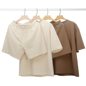 New Arrival Summer Men's Two-Piece <b>Knitted</b> Spandex/Cotton Quick Dry Casual Shorts & Pants T-Shirt <b>Set</b> - Product Image 4