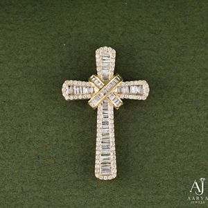 Colgante de Cruz de Moissanita con Engaste de Bisel Chapado en Oro Rosa, Collar con Doble Cruz de Plata de Ley 925, Joyería Unisex - Product Image 5