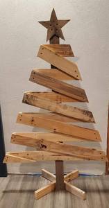 Porte-bougie en bois en forme d'arbre, décoration intérieure artisanale moderne avec pommes de pin, effet de lumière chaude, décoration de table de Noël - Product Image 6