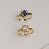 Bague en laiton plaqué or avec kyanite bleue naturelle, sertie clos, faite à la main, pierre précieuse ovale pour femme, vente en gros