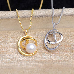 S925 <b>Silver</b> Pearl Chain Accessory Holder 5-5.5 <b>Moon</b> Planet <b>Necklace</b> Holder 5598 Dynamic Style Jewelry Findings & Components - Product Image 1