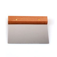 Couteau à pâte professionnel en acier inoxydable avec manche ergonomique en bois 15 cm – Couteau de boulangerie, pâtisserie, pizza, cuisine – Lavage à la main uniquement