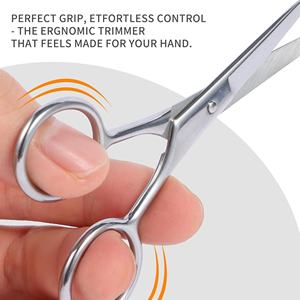 Tijeras Profesionales Multiusos de Acero al Carbono, Extra Afiladas, Punta Recta, para Diestros, Mango Mediano, para Cejas y Cabello - Product Image 4