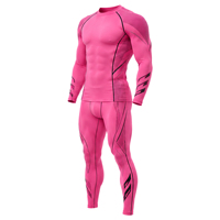 Ensemble de survêtement de compression personnalisé pour homme, séchage rapide, extensible, haut d'entraînement à manches longues et collants pour la gym, le fitness, la course à pied, vente en gros