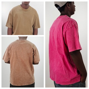 เสื้อยืด OEM 2026 แบบย้อมสีเอซิดคุณภาพสูง หนัก 240 กรัม สไตล์วินเทจ ทำสีซีดแบบดิสเทรส ออกแบบแบรนด์ของคุณเองได้ - Product Image 2