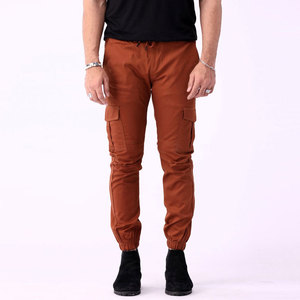 Pantalones Jogger Cargo para Hombre, Color Rostroso, Cintura Elástica, Múltiples Bolsillos, Casuales, con Cordón, Transpirables, para Otoño - Product Image 1