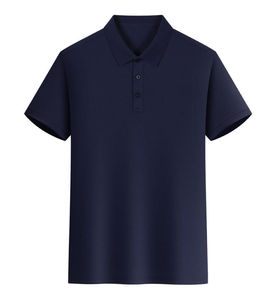 Men's <b>Blue</b> Short Sleeve <b>Polo</b> <b>Shirt</b> Solid Color Casual Button Down Collar Breathable Regular Fit Woven Cotton - Product Image 1
