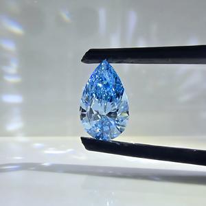 Diamante Cultivado en Laboratorio Azul Intenso de Corte Brillante en Forma de Pera de 1 Quilate, VS1, Certificado IGI, Piedra Suelta - Product Image 1