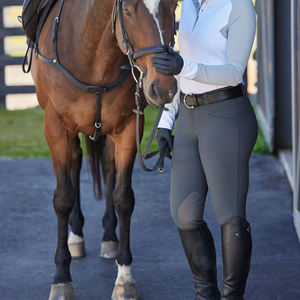 Leggings de equitación personalizados para mujer, de poliéster y algodón, transpirables, ligeros, de talle alto, ajuste holgado, con cierre de hebilla. - Product Image 6