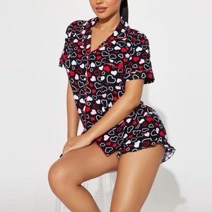 Nouveauté : Pyjama rose sexy d'été de haute qualité à bas prix, ensemble de pyjama pour femme 2 pièces, fabriqué au Bangladesh. - Product Image 2
