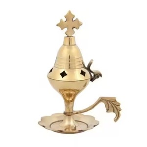 With Chain Hanging Brass Incense <b>Burner</b> With Perforated Lid And Twisted Handle Religious Use All-Season Aromatic Diffuser - Product Image 6