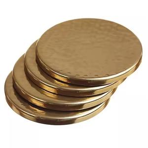 Ensemble de sous-verres en métal au fini classique pour porte-boissons, protection décorative de table - Product Image 1