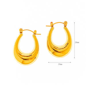 Pendientes de Aro de Tungsteno Plateado con Baño de Oro de 18K - Diseño Cristiano Moderno para Uso Diario Femenino/Unisex - Product Image 4