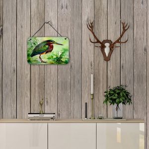 Heron vert mur porte suspendus imprime multicolore en aluminium métal signe pour cuisine Bar salle de bain décor à la maison 8HX12W - Product Image 4