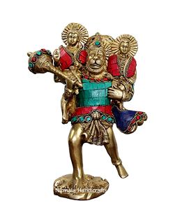 Nirmala Handicrafts - Estatua de Latón del Dios Hanuman Ji con Acabado en Piedra, Ídolo Hindú Indio, Escultura Decorativa, Regalo de Graduación - Product Image 1