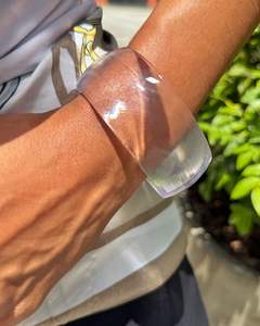 Bracelet jonc transparent en résine acrylique fait main, style vintage unisexe, sans nickel, sans plomb, pour fêtes et mariages - Product Image 5