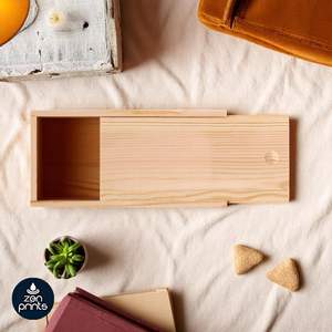 Custom Eco-Friendly Stocked Rectangle <b>Pine</b> Wood Sliding Lid <b>Box</b> Handmade Craft Bulk Supply Low Price Factory Wedding Birthday - Product Image 2