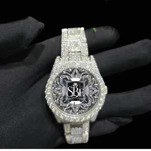 Reloj de Pulsera de Diamantes con Incrustaciones de Oro y Plata de Primera Calidad, Caja de Acero Inoxidable Resistente para Hombre, Disponible para Exportación - Product Image 3