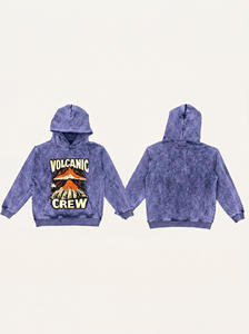 Sudadera con Capucha para Hombre, Estilo Vintage, Lavado Ácido, Oversize, con Estampado Gráfico de Volcán, Ropa Urbana Informal - Product Image 5