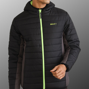 OEM Custom Men Plus Size Winter Quilted <b>Jacket</b> Waterproof Windbreaker Zipper Hoodie Embroidered Casual Snow Wear puffer hiking - Product Image 5
