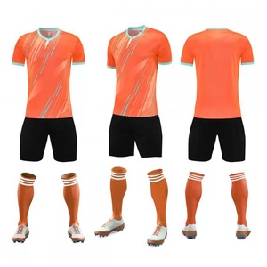 Ensemble de maillot de football blanc et bleu pour homme, manches courtes, col en V, polyester respirant, uniforme toutes saisons, vêtements pour adultes - Product Image 3
