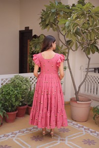 Kurtis de moda para damas con bordados, ropa casual, kurtis de algodón, completamente cosidos, listos para usar, vestido informal. - Product Image 5