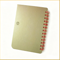 Cahier d'exercices imprimé sur mesure avec reliure spirale, bon marché, format A4, pour l'école, couverture en cuir, couverture en papier kraft
